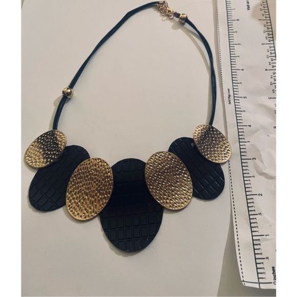 CUTE BLACK AND GOLD BOHI CHOKER NECKLACE - Picture 6 of 8